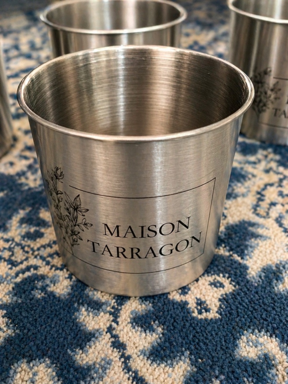 Amazon Stainless Steel Maison Tarragon Planter - Silver